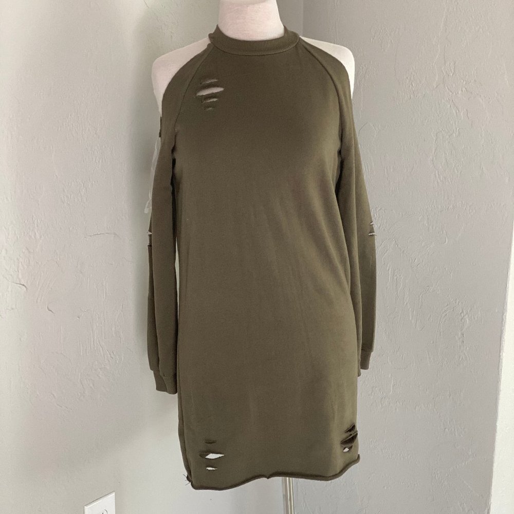 Stylish and adorable ripped sweater dress